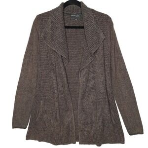 Barefoot Dreams Brown CozyChic Lite Coastal Cardigan Sweater Small Pockets 485